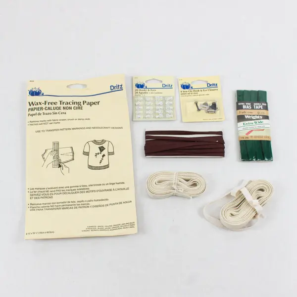 Lot of 7 Dritz Wrights Sewing Bias Tape Elastic Hooks Eyes Tracing