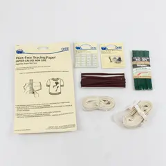 Lot of 7 Dritz Wrights Sewing Bias Tape Elastic Hooks Eyes Tracing