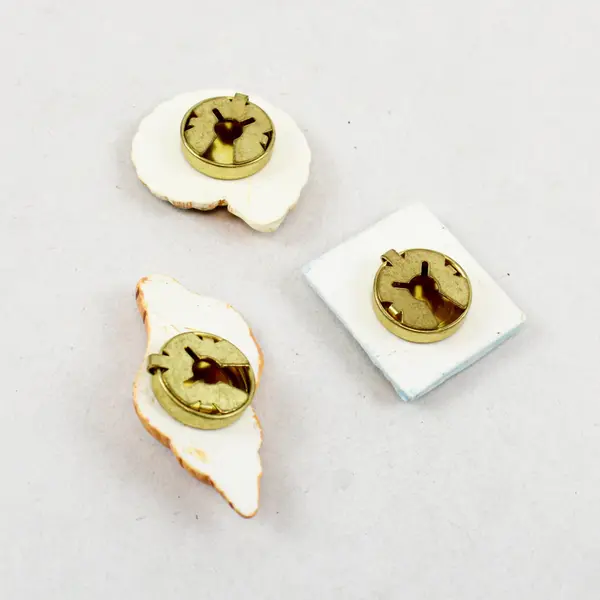 Set of 3 Ceramic Button Covers 2 Shells 1 Lighthouse
