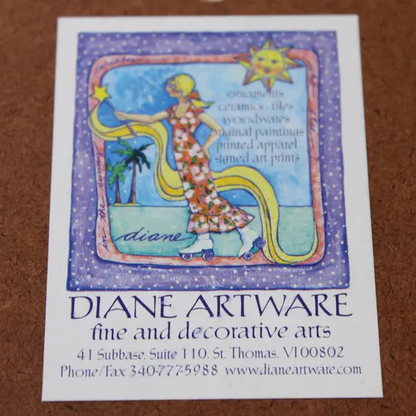 Diane Artware Hand-Painted Yellow Hibiscus Tile 6" x 6"