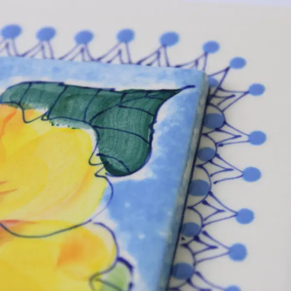 Diane Artware Hand-Painted Yellow Hibiscus Tile 6" x 6"