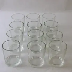 Set of 12 Clear Glass Short Tealight Votive Candle Holders