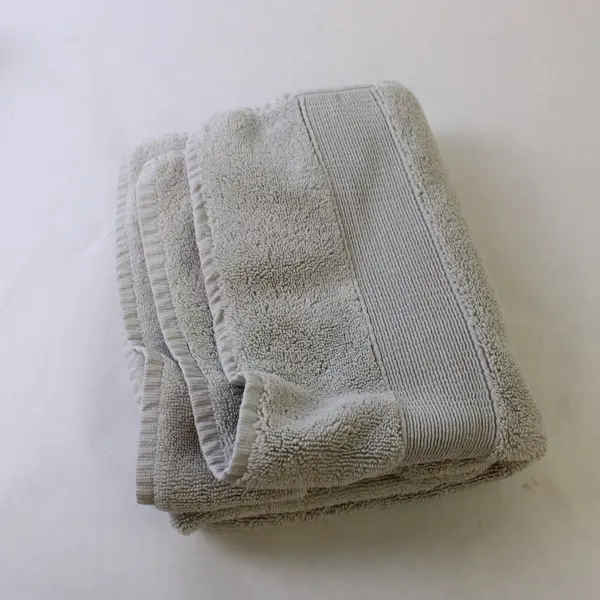 Set of 2 Pottery Barn Light Gray Cotton Hand Towels 18" x 28"