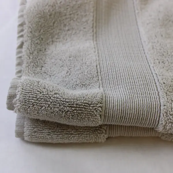Set of 2 Pottery Barn Light Gray Cotton Hand Towels 18" x 28"