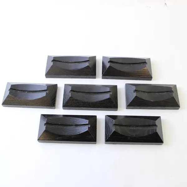 Lot of 7 Black Wooden Plate Stands Display Easels