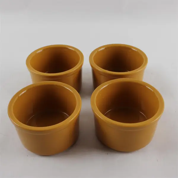 Cuisinart Set of 4 Mustard Yellow Ramekin Custard Cups 5 oz
