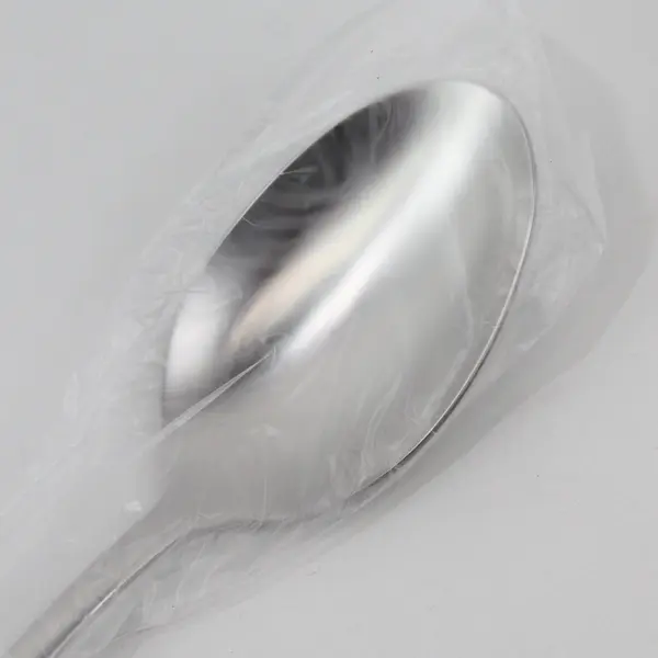 Lot of 6 HIKAA Contemporary Pattern 18/10 SS Oval Soup Spoons New In Plastic 8"