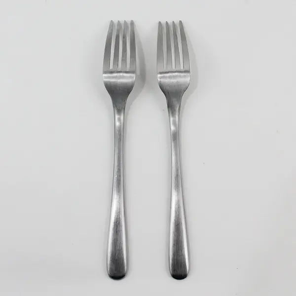 Lot of 2 Unbranded Stainless Steel Contemporary Salad Forks 7.5in
