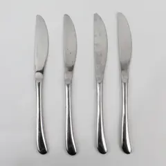 Lot of 4 Hampton Silversmiths Slope Pattern 9" Stainless Dinner Knives Good