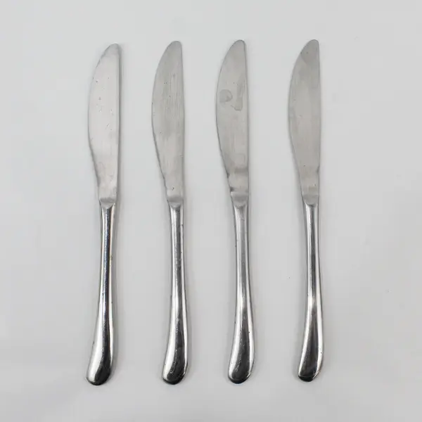 Lot of 4 Hampton Silversmiths Slope Pattern 9" Stainless Dinner Knives Good