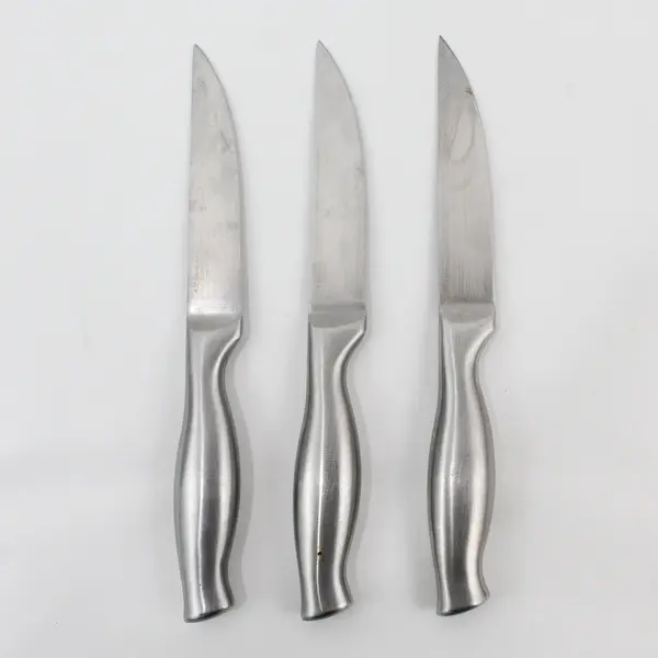 Lot of 3 Wolfgang Puck 4.5" Stainless Steel Steak Knives 9.25" Long Total