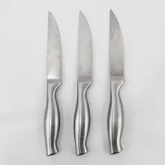 Lot of 3 Wolfgang Puck 4.5" Stainless Steel Steak Knives 9.25" Long Total