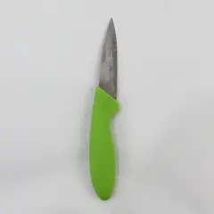 Green Handle Paring Knife Stainless 3" Blade 7.5" Total Length