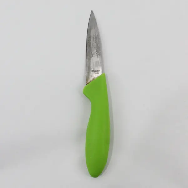 Green Handle Paring Knife Stainless 3" Blade 7.5" Total Length
