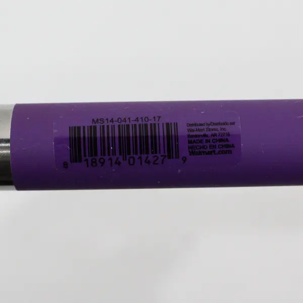 Mainstays Vegetable Fruit Peeler Stainless Steel Blade Purple Silver 7.5" Long