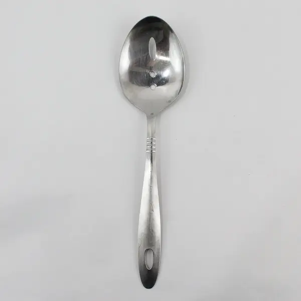 Stainless Steel Serving Spoon Featuring 3 Distinct Pierced Holes 9.25" Long