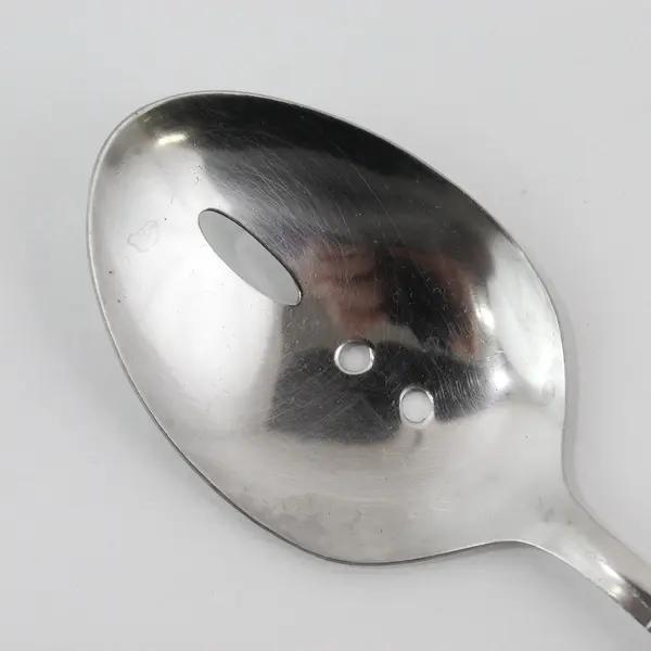 Stainless Steel Serving Spoon Featuring 3 Distinct Pierced Holes 9.25" Long