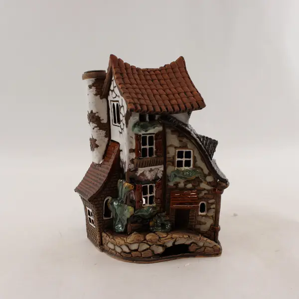 Ceramic Miniature Village House Collectible Figurine Decor