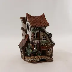 Ceramic Miniature Village House Collectible Figurine Decor