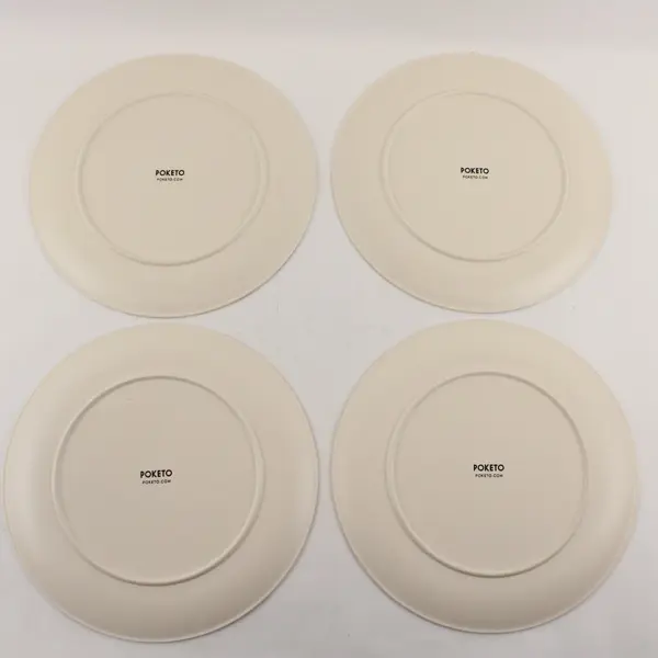 Set of 4 Poketo Multicolor Geometric Bamboo Plates 10"