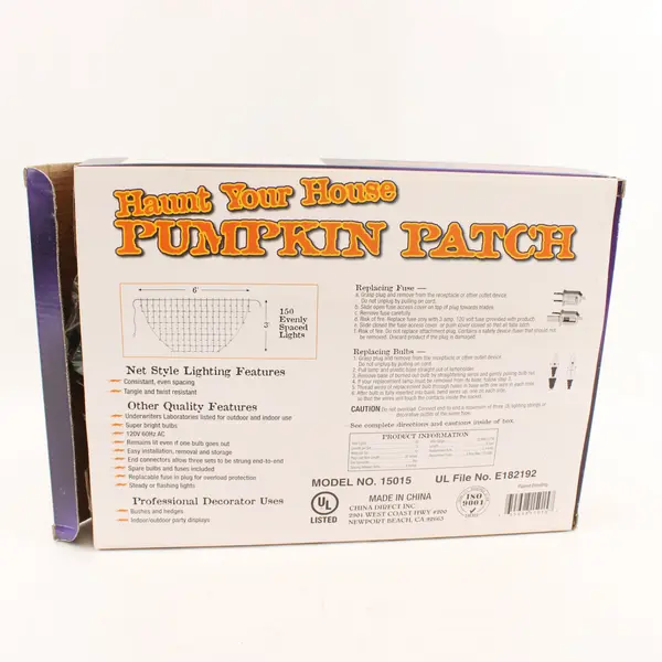 Haunt Your House Pumpkin Patch Net Style Orange Lights 3 ft x 6 ft WORKS