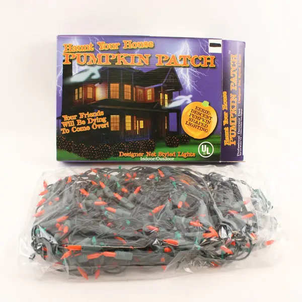 Haunt Your House Pumpkin Patch Net Style Orange Lights 3 ft x 6 ft WORKS