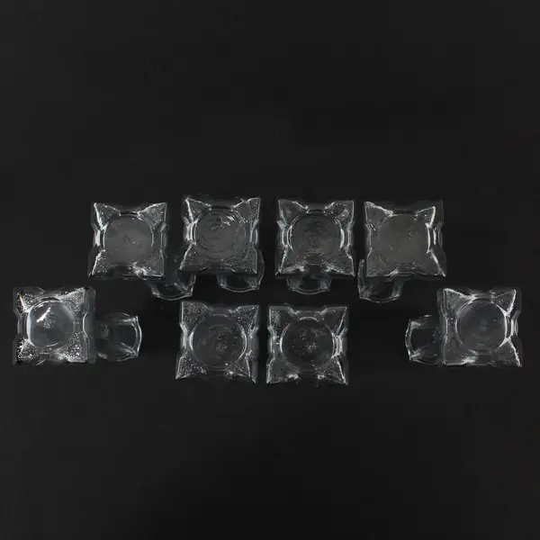 Lot Of 8 Europa Matching Clear Pressed Glass Bud Vase 6" Tall Home Decor