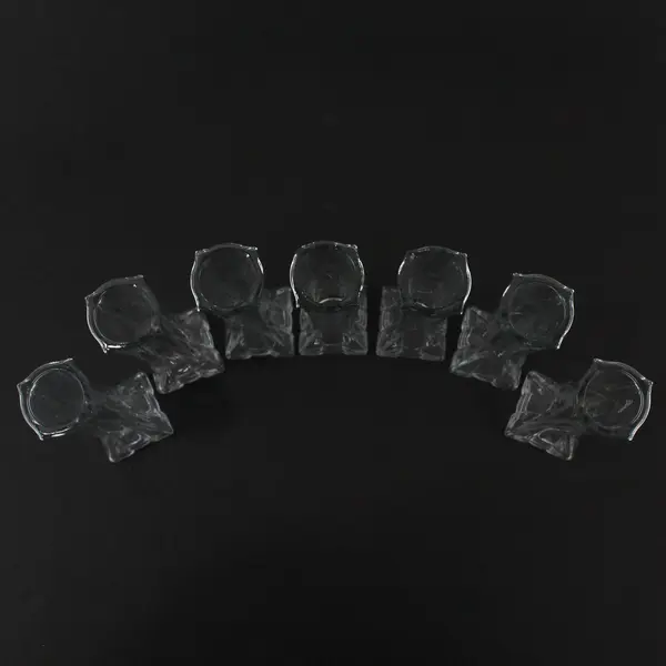 Lot Of 7 Europa Matching Clear Pressed Glass Bud Vase 6" Tall Home Decor