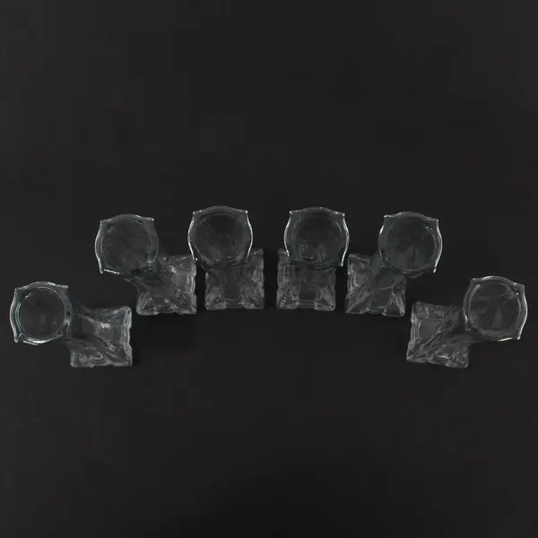 Lot of 6 Europa Clear Pressed Glass Bud Vases 6in Tall Home Decor