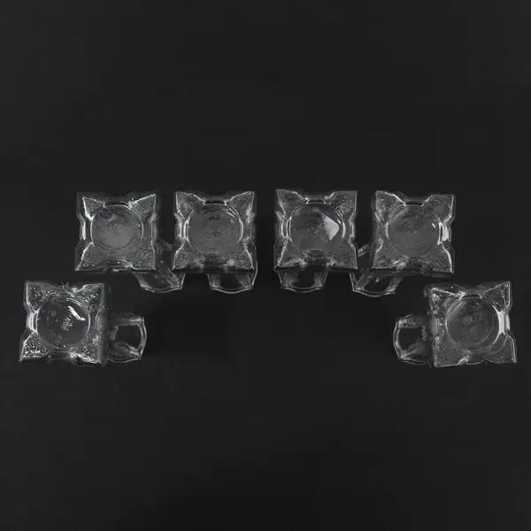 Lot of 6 Europa Clear Pressed Glass Bud Vases 6in Tall Home Decor