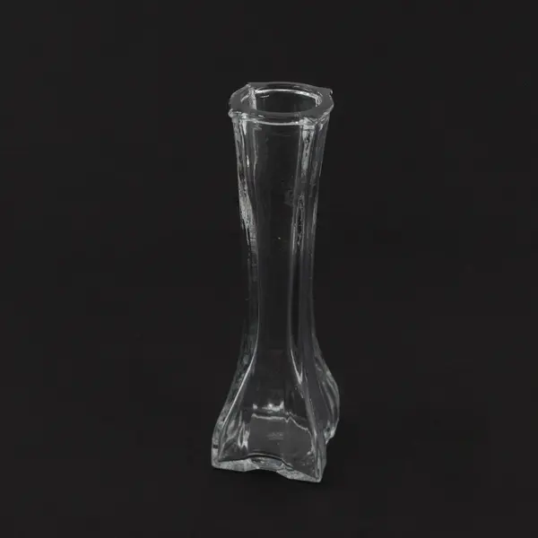 Lot of 6 Europa Clear Pressed Glass Bud Vases 6in Tall Home Decor
