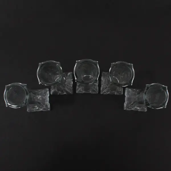 Lot Of 5 Europa Matching Clear Pressed Glass Bud Vase 6" Tall Home Decor