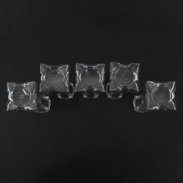 Lot Of 5 Europa Matching Clear Pressed Glass Bud Vase 6" Tall Home Decor