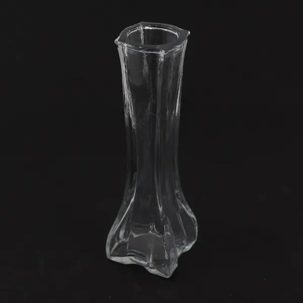 Lot Of 5 Europa Matching Clear Pressed Glass Bud Vase 6" Tall Home Decor