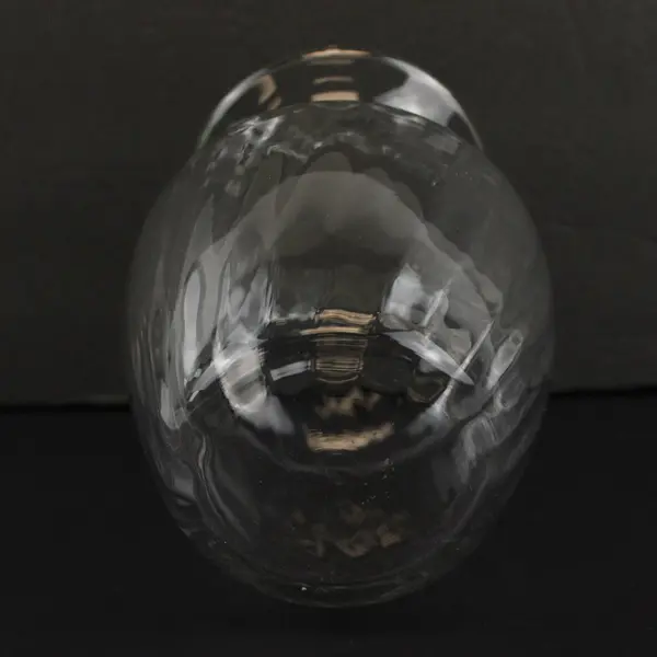 Clear Glass Floral Vase Ribbed Cuts Hourglass Centerpiece