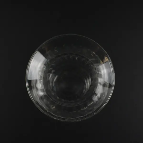 Clear Glass Floral Vase Ribbed Cuts Hourglass Centerpiece