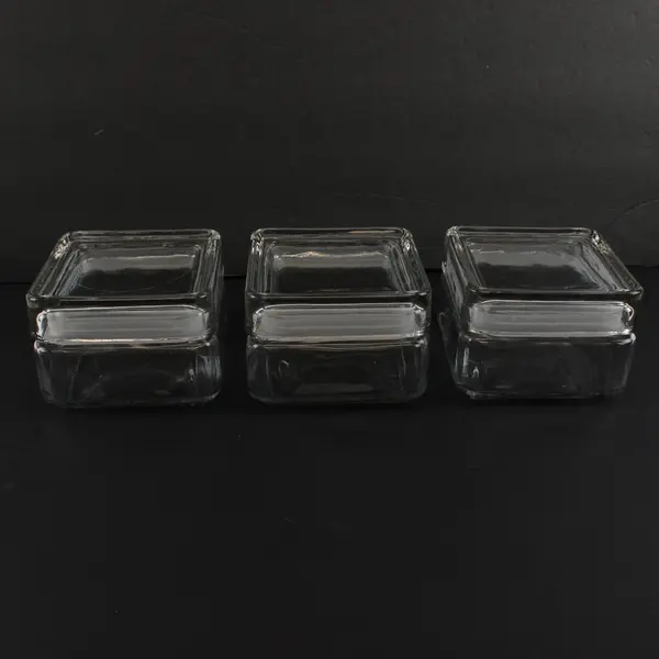 Set of 3 Vintage Federal Glass Refrigerator Food Storage Containers