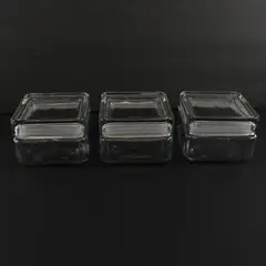 Set of 3 Vintage Federal Glass Refrigerator Food Storage Containers