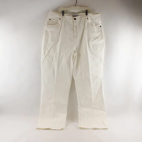 Venezia White Stretch Straight-Leg Pants Women's Size 18W