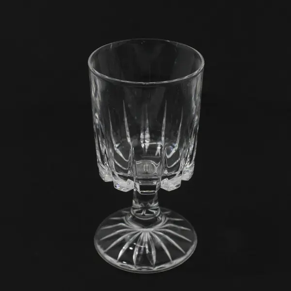 Lot Of 3 Royal Crystal Rock Zeus Pattern Clear Glass Water Goblets 5.5" Tall