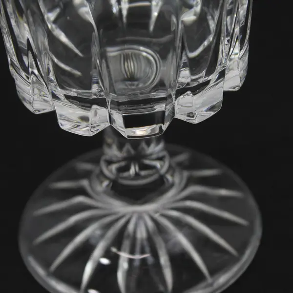 Lot Of 3 Royal Crystal Rock Zeus Pattern Clear Glass Water Goblets 5.5" Tall