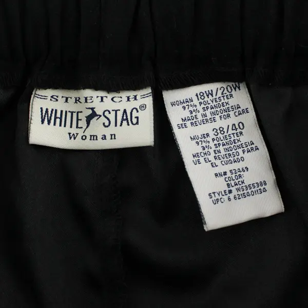 White Stag Black Drawstring Stretch Pants Women's 18W/20W