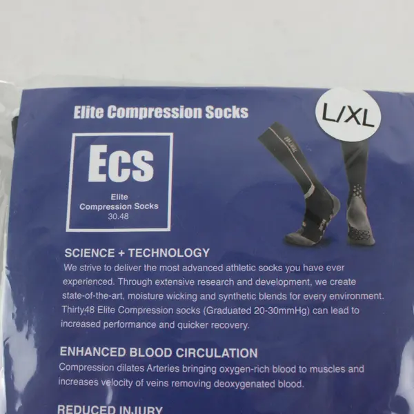 Thirty48 Compression Socks Black Gray L/XL NEW