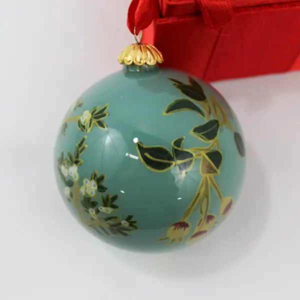 Unbranded Painted Glass Ornament - Cardinals 
