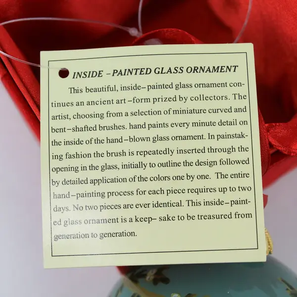 Unbranded Painted Glass Ornament - Cardinals 