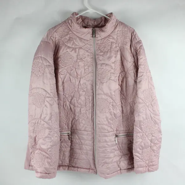 Dennis by Dennis Basso Pale Pink Quilted Zip-Up Jacket Women's 3X