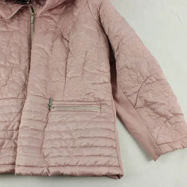 Dennis by Dennis Basso Pale Pink Quilted Zip-Up Jacket Women's 3X