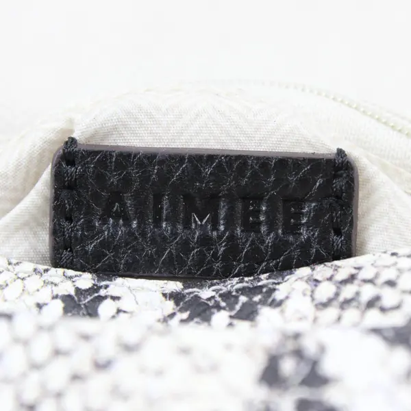 Aimee Kestenberg Black and Cream Snakeskin Embossed Leather Crossbody Bag