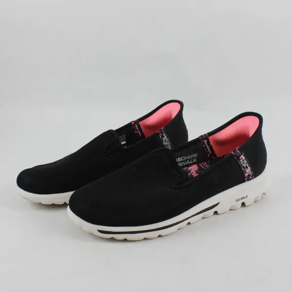 Skechers Black and Pink Slip-Ins Go Walk Memory Foam Shoes Women's 9