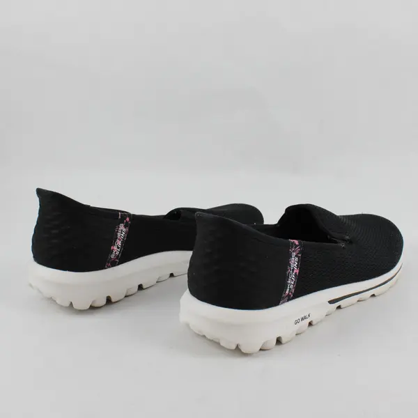 Skechers Black and Pink Slip-Ins Go Walk Memory Foam Shoes Women's 9